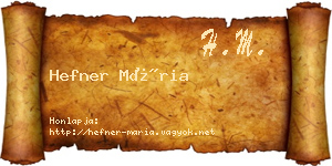 Hefner Mária névjegykártya