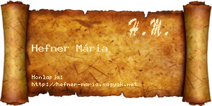 Hefner Mária névjegykártya